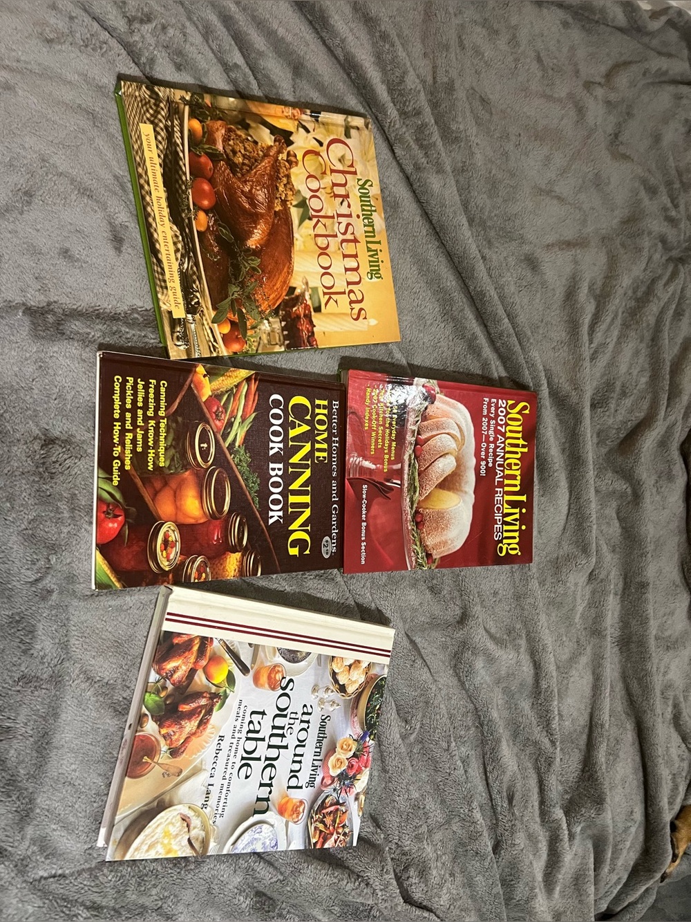 Southern Living Cookbooks Bundle - Red, Yellow, Green, Brown Covers
